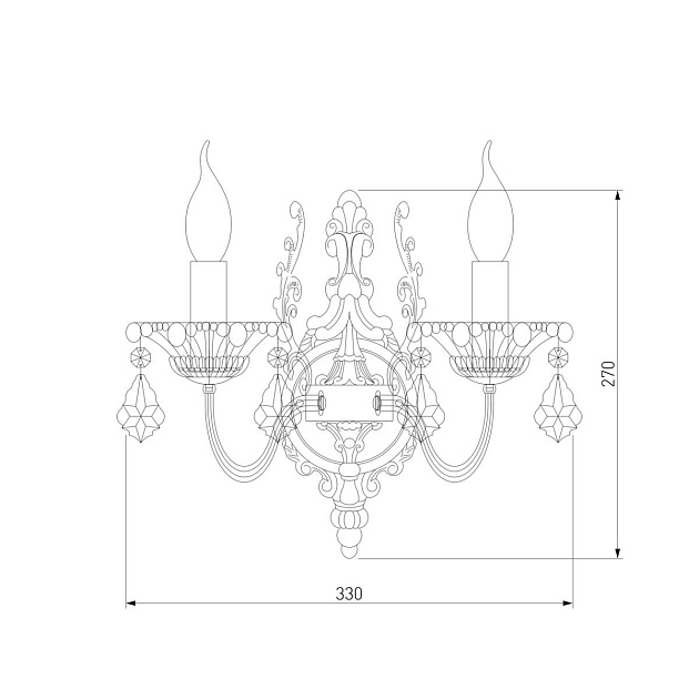 Бра Eurosvet 3281/2 античная бронза/прозрачный хрусталь Strotskis Фото № 2