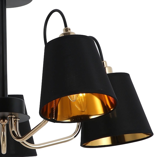 Потолочная люстра Illumico IL6120-5COU-79 BK GD изображение 2 Потолочная люстра Illumico IL6120-5COU-79 BK GD Фото № 2