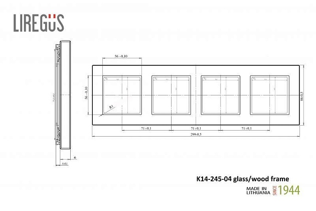 Рамка 4-постовая Liregus Epsilon сталь 28-2274 Фото № 2