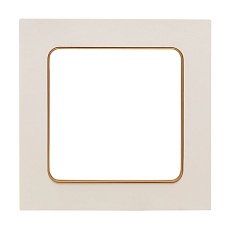 Стокгольм Рамка 1-местная белая с линией цвета шампань EKF PROxima EYM-G-302-10