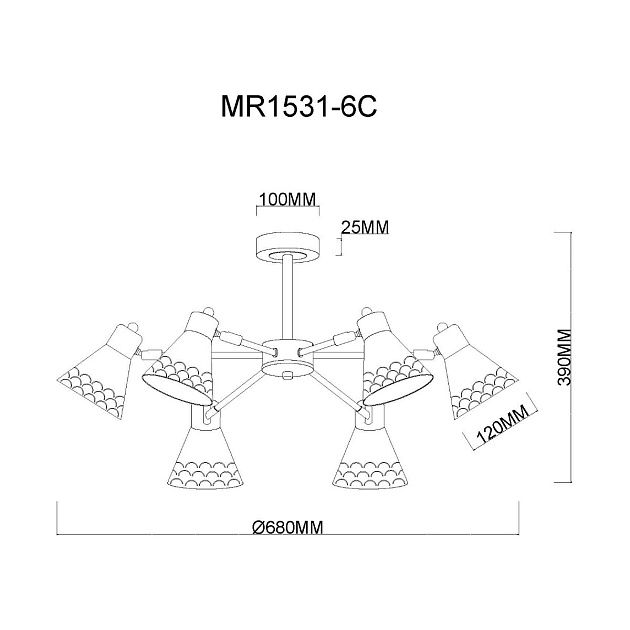 Потолочная люстра MyFar Chilly MR1531-6C изображение 2 Потолочная люстра MyFar Chilly MR1531-6C Фото № 2