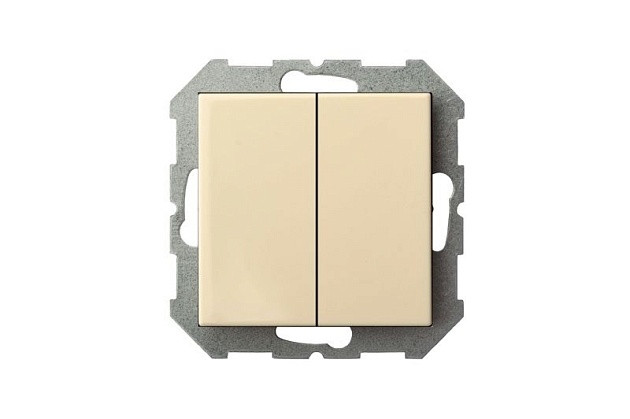 Выключатель двухклавишный Liregus Epsilon бежевый 28-053 изображение 5 Выключатель двухклавишный Liregus Epsilon бежевый 28-053 Фото № 5