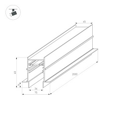 Шинопровод магнитный встраиваемый Arlight MAG-TRACK-4560-FDW-2000 BK 034679 1