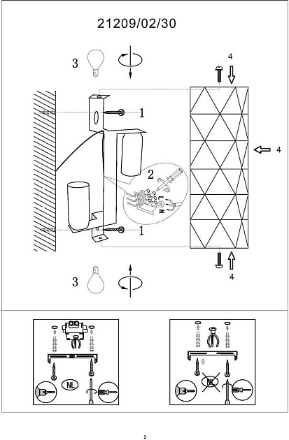 Настенный светильник Lucide Otona 21209/02/31 изображение 2 Настенный светильник Lucide Otona 21209/02/31 Фото № 2