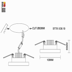 Встраиваемый светодиодный светильник ST Luce ST751.538.10 1