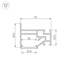 Профиль для натяжного потолка Arlight Stretch-25-Wall-Side-2000 040061 1