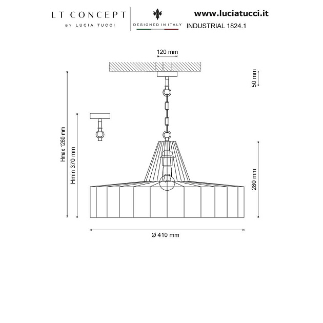 Подвесной светильник Lucia Tucci Industrial 1824.1 Фото № 2
