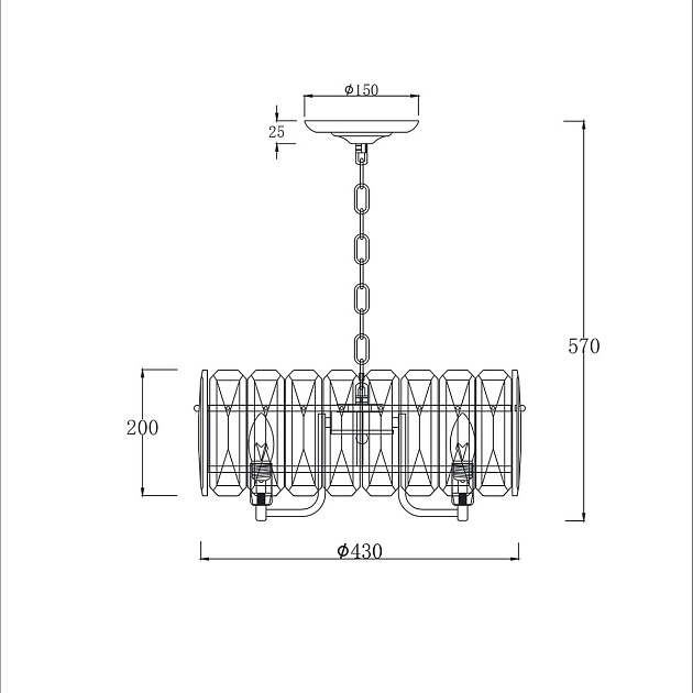 Подвесная люстра Escada Nerissa 2115/6S Chrome изображение 2 Подвесная люстра Escada Nerissa 2115/6S Chrome Фото № 2