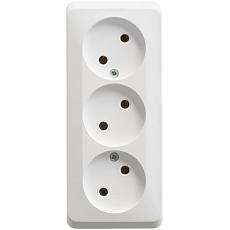 Розетка тройная 2К Systeme Electric Этюд 16A 250V белая PA16-009B