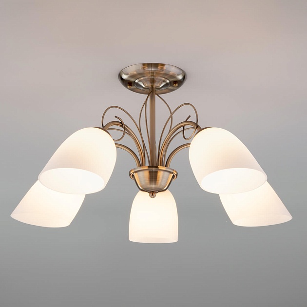 Подвесная люстра Eurosvet 30107/5 античная бронза изображение Подвесная люстра Eurosvet 30107/5 античная бронза Фото №