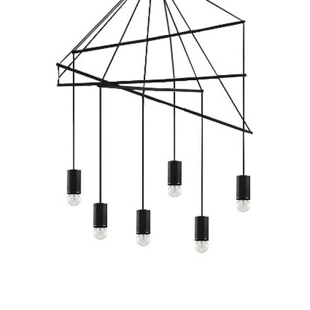 Подвесная люстра Ideal Lux Pop SP6 Nero 158815 Фото № 