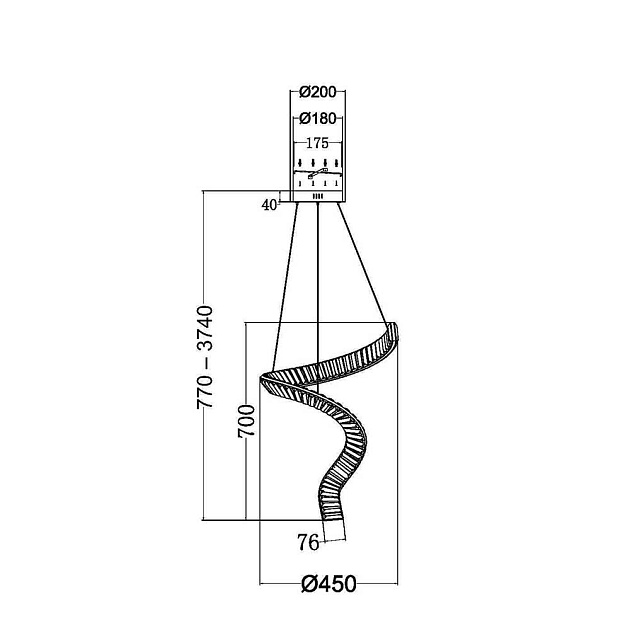 Подвесной светодиодный светильник Maytoni Krone P097PL-L48BS3K Фото № 5