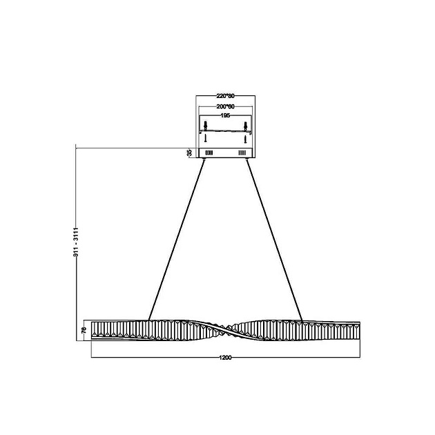 Подвесной светодиодный светильник Maytoni Krone P097PL-L36BS3K изображение 6 Подвесной светодиодный светильник Maytoni Krone P097PL-L36BS3K Фото № 6