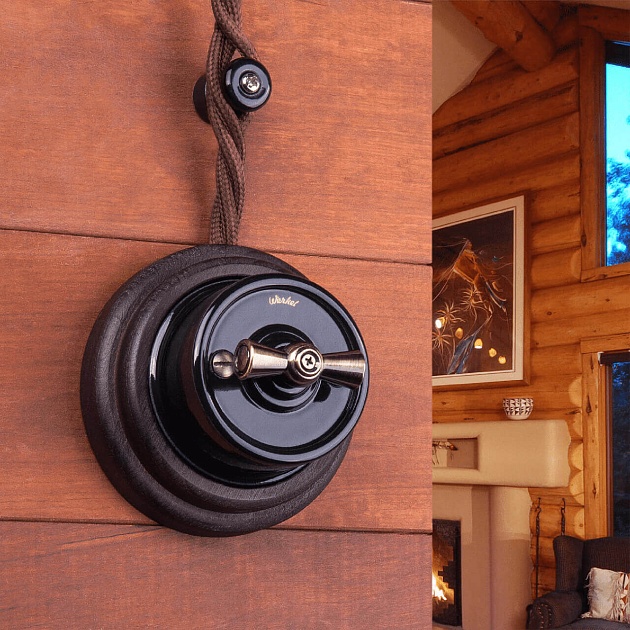 Переключатель-выключатель Werkel одноклавишный Retro черный W5612008 4690389166716 изображение 4 Переключатель-выключатель Werkel одноклавишный Retro черный W5612008 4690389166716 Фото № 4