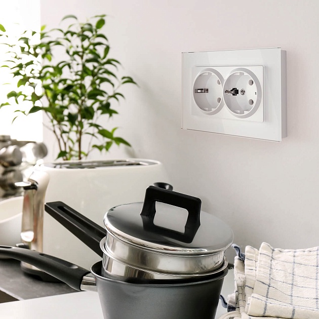 Розетка двойная с заземлением Werkel белый W1172001 4690389155352 Фото № 3