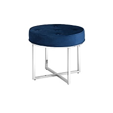 Банкетка Stool Group САПФИР вельвет синий сталь серебро OTTOMAN-003 BLUE/SILVER