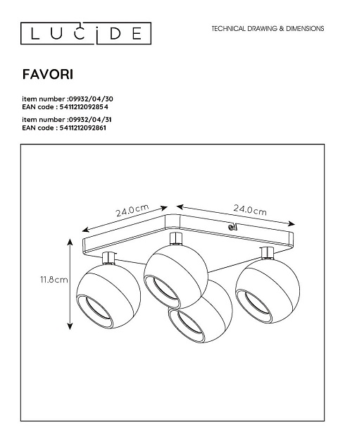 Спот Lucide Favori 09932/04/31 Фото № 2