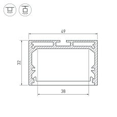 Профиль Arlight SL-Line-4932-3000 Black 036254 2