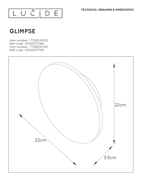 Настенный светодиодный светильник Lucide Glimpse 77285/10/02 Фото № 2