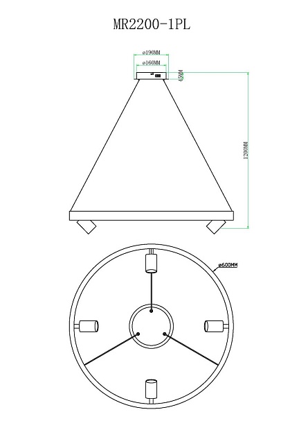 Подвесная светодиодная люстра MyFar James MR2200-1PL Фото № 2