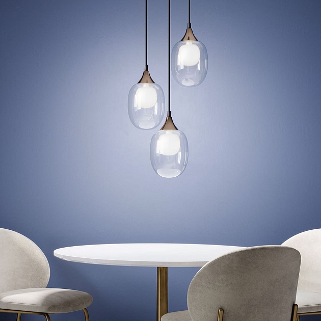 Подвесная люстра Eurosvet Spritz 70216/3 латунь изображение 5 Подвесная люстра Eurosvet Spritz 70216/3 латунь Фото № 5