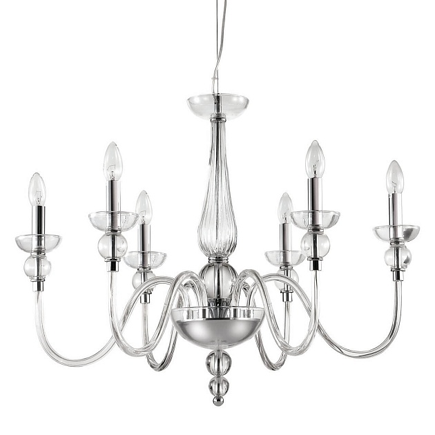 Подвесная люстра Ideal Lux Doge SP6 Trasparente 044422 Фото № 