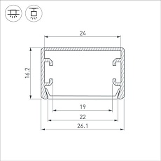 Профиль Arlight PLS-LOCK-H16-SMT-2000 ANOD BLACK (Arlight, Алюминий) 033295 1