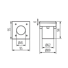 Грунтовый светильник Kanlux GORDO N 1W CW-L-SR 18192 1