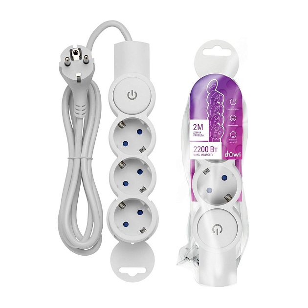 Удлинитель Duwi 3гн 2м с/з 32007 6 изображение 2 Удлинитель Duwi 3гн 2м с/з 32007 6 Фото № 2