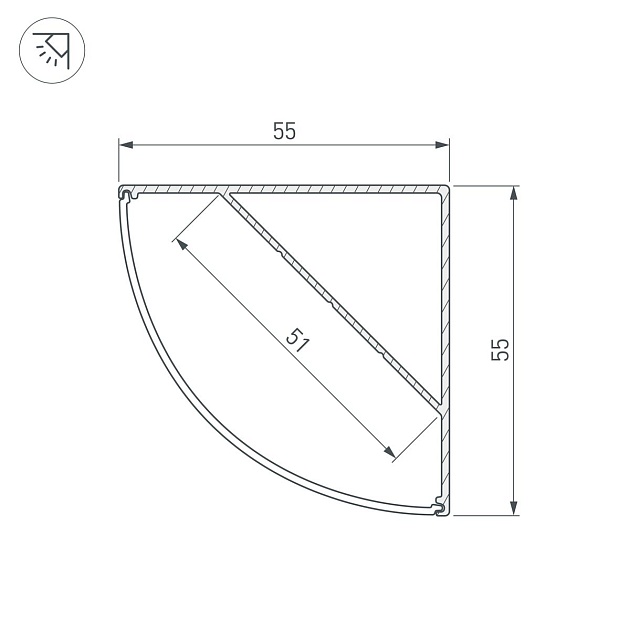 Профиль Arlight Kant-H55-2000 Anod 044578 Фото № 2