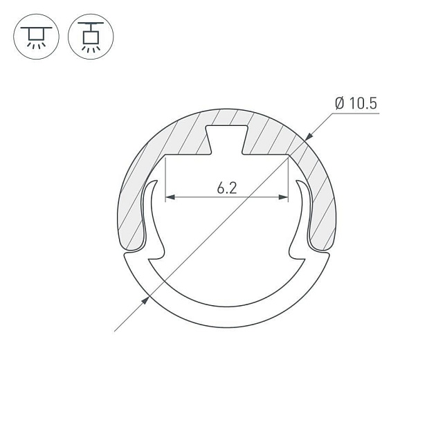 Профиль Arlight Round-D10.5-2000 Anod 029088 Фото № 2