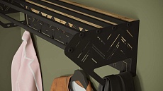 Настенная вешалка Калифорния Хигс В01 ЛДСП Дуб вотан/Черный 4847069301 4