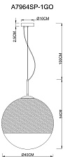 Подвесной светильник Arte Lamp Jupiter Gold A7964SP-1GO 1