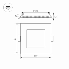 Встраиваемый светодиодный светильник Arlight DL-192x192M-18W White 021917 5