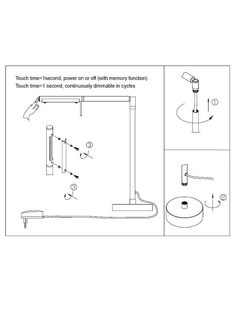 Настольная лампа Lucide Bergamo-led 12619/06/31 Фото № 4