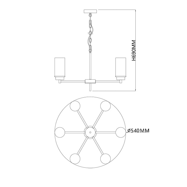 Подвесная люстра Escada Legacy 2119/6S Chrome Фото № 2