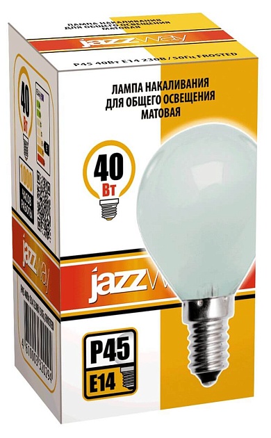 Лампа накаливания Jazzway E14 40W 2700K матовая 3320294 Фото № 2