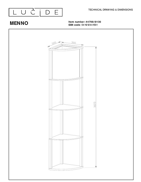 Торшер Lucide Menno 44798/81/30 изображение 2 Торшер Lucide Menno 44798/81/30 Фото № 2