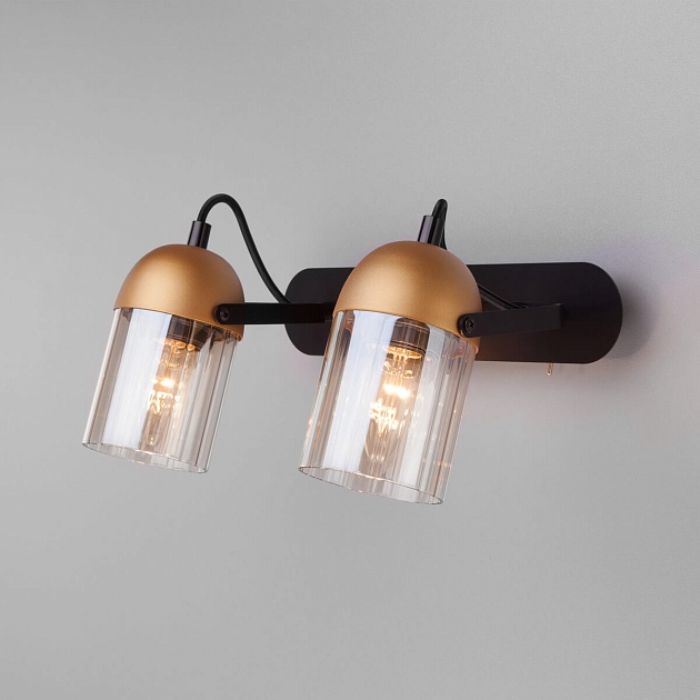 Настенный светодиодный светильник Eurosvet 20122/2 черный/золото изображение Настенный светодиодный светильник Eurosvet 20122/2 черный/золото Фото №