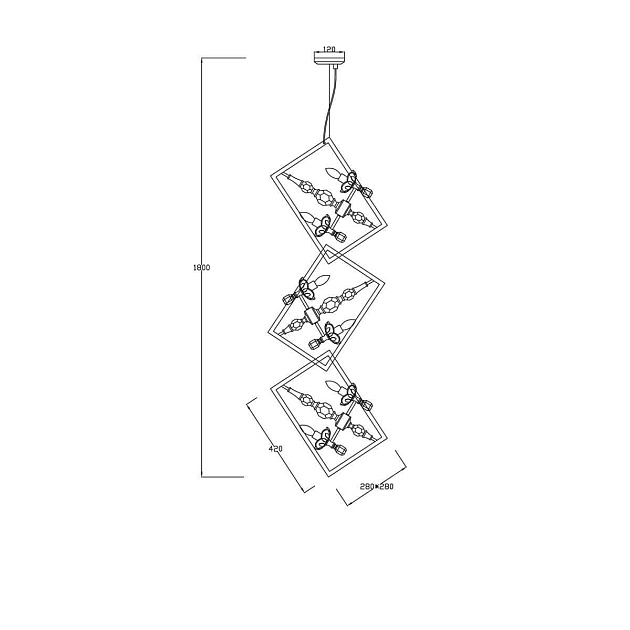 Подвесная люстра Lucia Tucci Inessa 3850.12 Silver Фото № 2