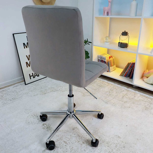 Поворотное кресло AksHome Fiji светло-серый, велюр 72573 изображение 8 Поворотное кресло AksHome Fiji светло-серый, велюр 72573 Фото № 8