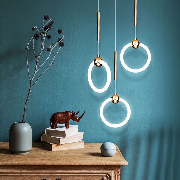 Подвесной светодиодный светильник Eurosvet Rim 90165/1 золото изображение 5 Подвесной светодиодный светильник Eurosvet Rim 90165/1 золото Фото № 5