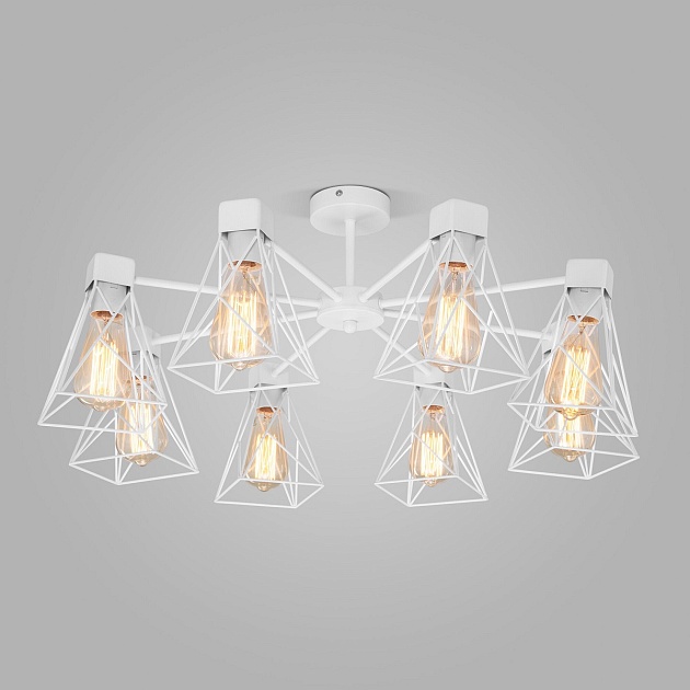 Потолочная люстра Eurosvet Trappola 70107/8 белый изображение Потолочная люстра Eurosvet Trappola 70107/8 белый Фото №