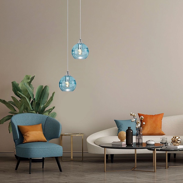 Подвесной светильник Eurosvet Lotus 50221/1 голубой Фото № 6