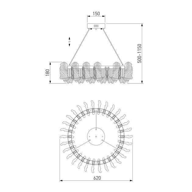 Подвесной светодиодный светильник Bogates Farfalla 90374/1 Фото № 2