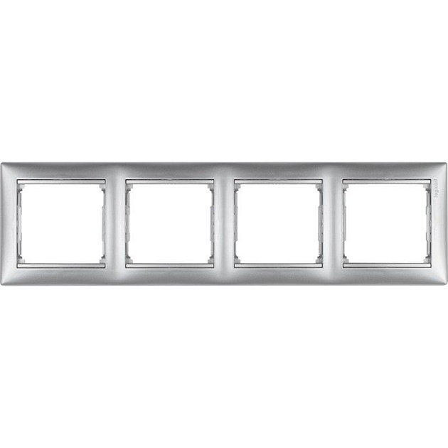 Рамка 4-постовая Legrand Valena алюминий 770154 Фото № 