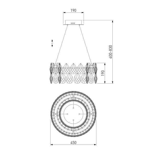 Подвесной светодиодный светильник Bogates Marvel 90370/1 Strotskis Фото № 2