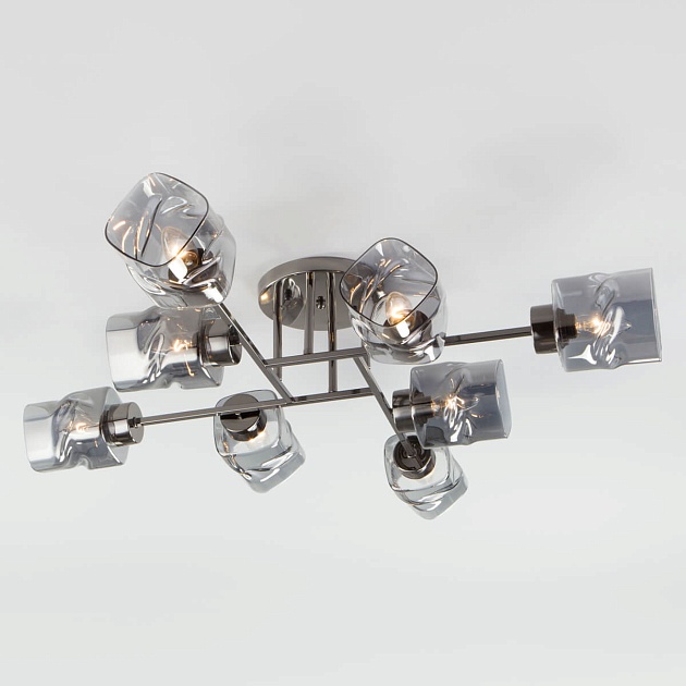 Потолочная люстра Eurosvet Hilari 30165/8 черный жемчуг изображение Потолочная люстра Eurosvet Hilari 30165/8 черный жемчуг Фото №