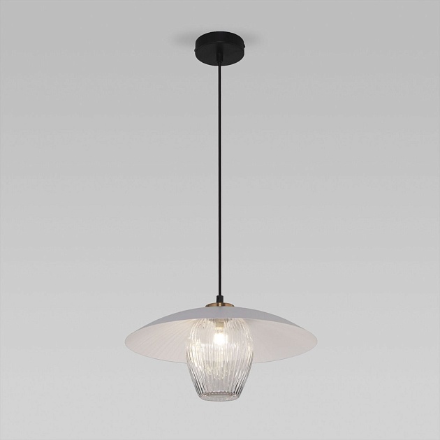 Подвесной светильник Eurosvet Kamari 50259/1 белый/прозрачный изображение Подвесной светильник Eurosvet Kamari 50259/1 белый/прозрачный Фото №