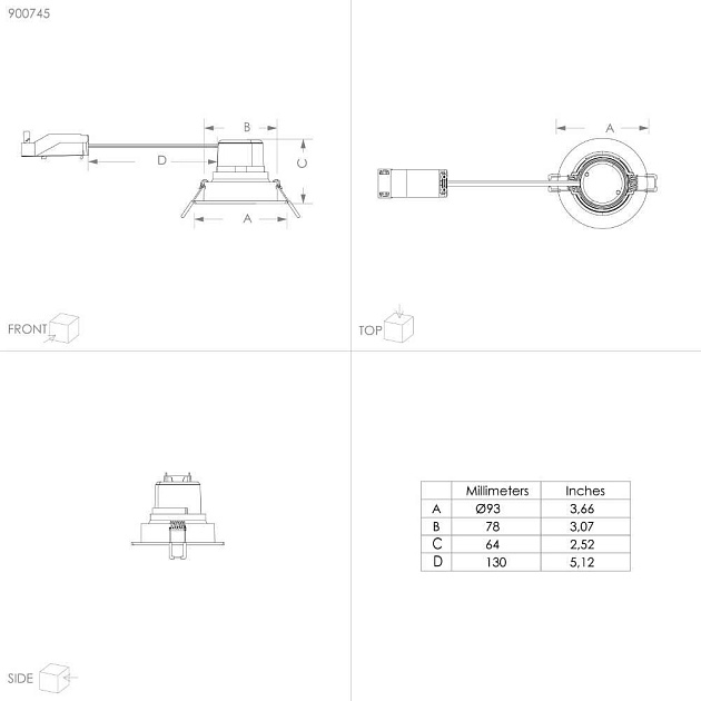 Встраиваемый светодиодный светильник Eglo Saliceto (3 шт) 900745 изображение 2 Встраиваемый светодиодный светильник Eglo Saliceto (3 шт) 900745 Фото № 2